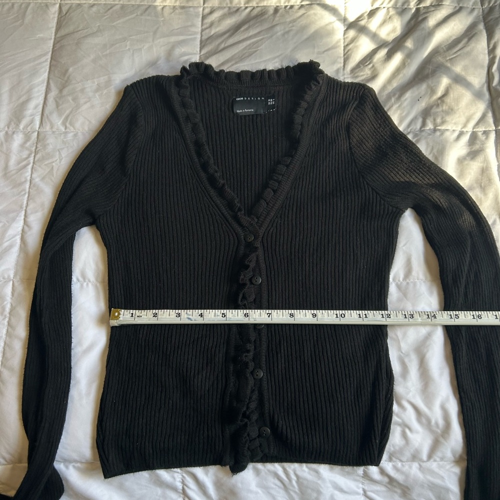 ASOS Black Ruffled Cardigan - Picture 7 of 10
